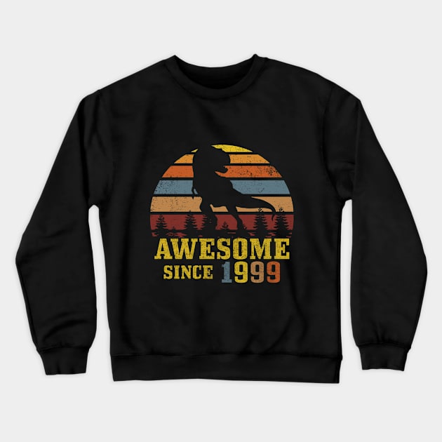 Awesome Since 1999 Dinosaur gift 20th birthday gift Crewneck Sweatshirt by angel